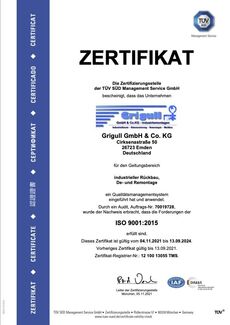 Zertifikat ISO 9001 2024