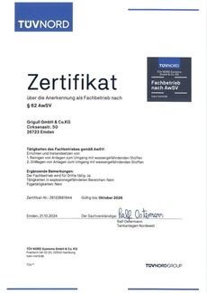 Zertifikat AwSV